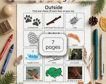 Fotospeurtochten voor kleuters (3-6 jaar), inclusief buiten, binnen, zomer, onderweg en meer! Directe digitale download