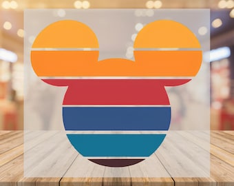 Retro Sunset Mickey DTF Transfer, Magic Kingdom Dtf, Matching Family Travel, Disneyland, Disneyworld, Minnie Mouse