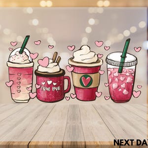 Valentine Coffee Dtf, Womens Valentines Day Dtf, Valentines Dtf, Valentines Day Dtf,  Pink Coffee Valentine Dtf, Coffee Lover Gift