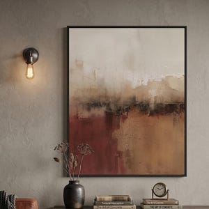Terracotta Rust Abstract Wall Art,Desert Horizon Mineral Texture Print, Modern Rustic Decor, Large Above Bed Art, Digital Download Poster