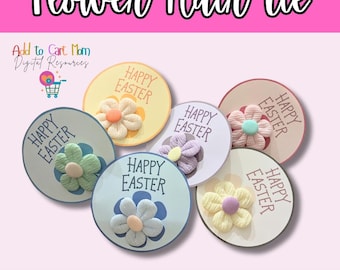 Tarjeta de Pascua con lazo de margaritas: Relleno de cesta de Pascua en tonos pastel