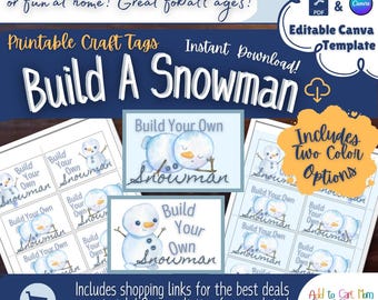 Manualidad: Construye un muñeco de nieve Etiquetas: Recuerdos de fiesta de invierno para niños (Descargar PDF)