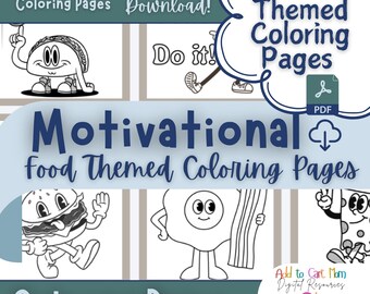 Dibujos para colorear de comida retro: 10 imprimibles motivacionales (PDF)