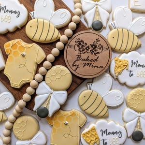 Mommy-to-bee Baby Shower Cookies | Butter Vanilla Sugar Cookies | 1 Dozen