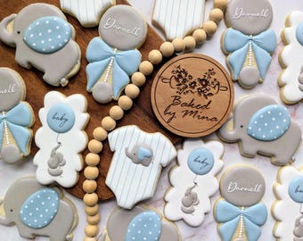 Elephant Baby Shower Cookies | Butter Vanilla Sugar Cookies | 1 Dozen