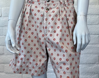 90s Pleated Shorts Beige Linen Cotton Blend Liz Claiborne Mom