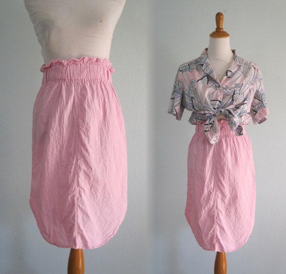 80s Pink Skirt Vintage Paper Bag Waist Skirt Pretty 80s Elastic Waist Pink Cotton Skirt Vintage 1980s Skirt S 80s Pink Skirt Vintage Paper Bag Waist Skirt Pretty 80s Elastic Waist Pink Cotton Skirt Vintage 1980s Skirt S