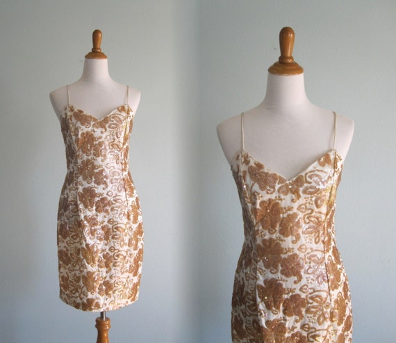 Gold Sequin Cocktail Dress