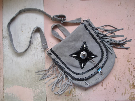 Fashion Vintage Suede Fringe Crossbody Bag