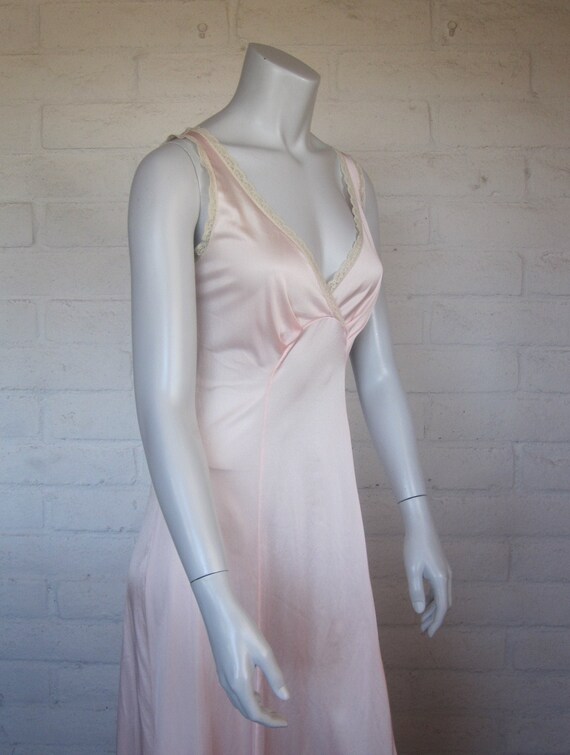 70s Olga Nightgown - Vintage Pale Pink Nightgown b
