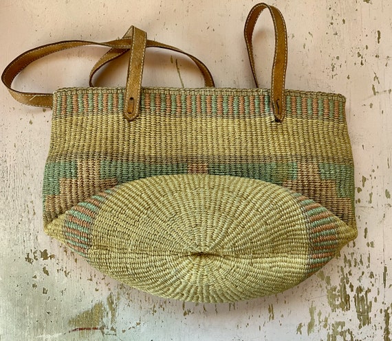 80s Sisal Tote - Vintage Woven Jute Market Bag So… - image 5