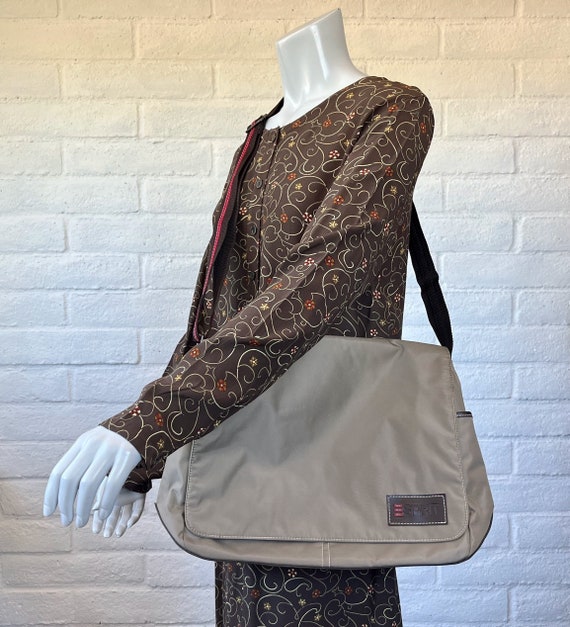 Vintage Beige Messenger Bag - Y2K Esprit Shoulder Bag