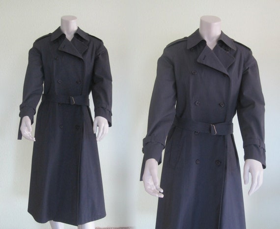 London Fog Navy Trench - Classic 80s Blue Trench C