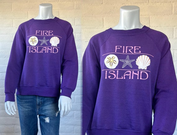 80s Fire Island Sweatshirt - Vintage Souvenir Pur… - image 1