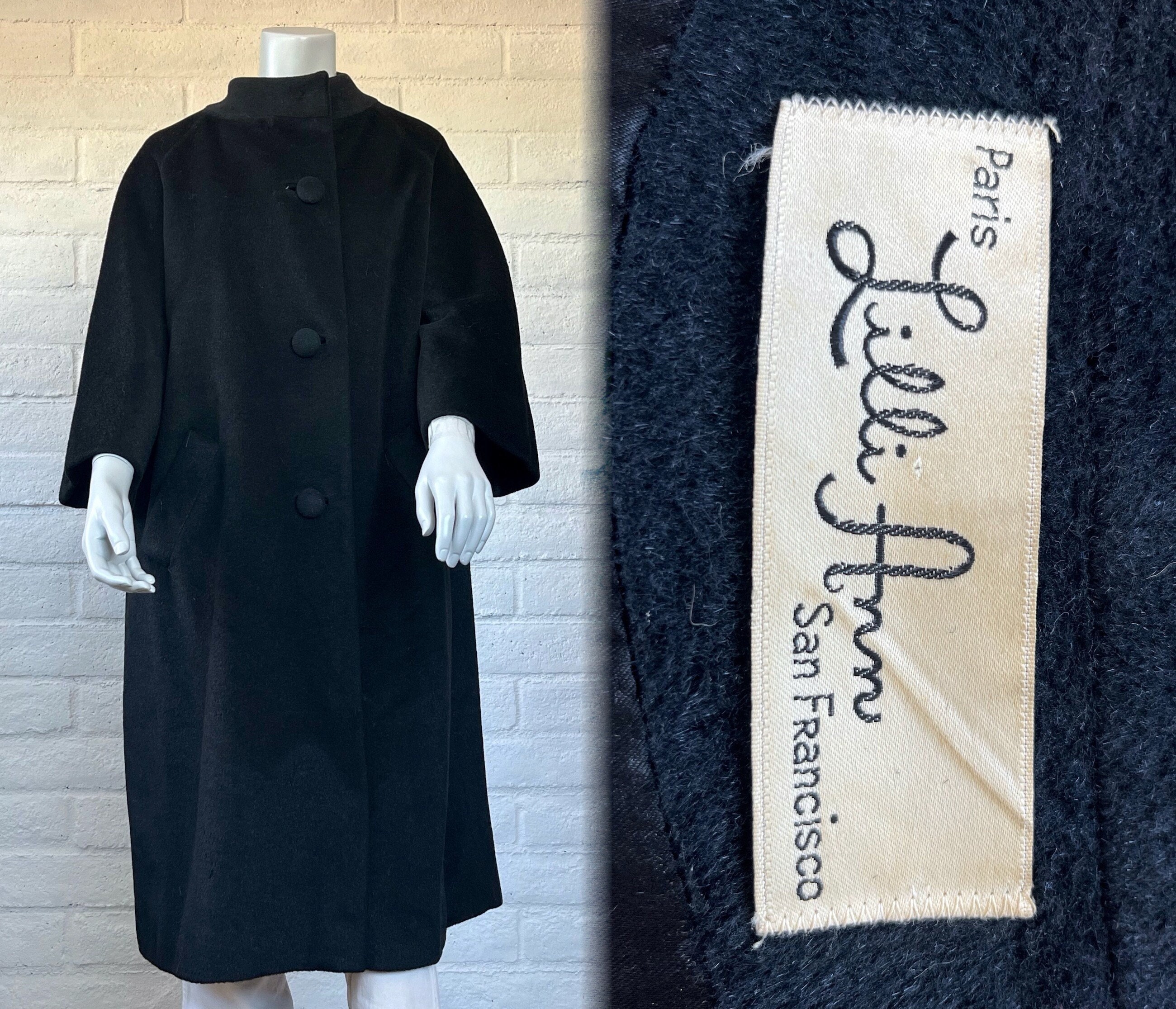 Vintage Lilli Ann Coat Black - Etsy