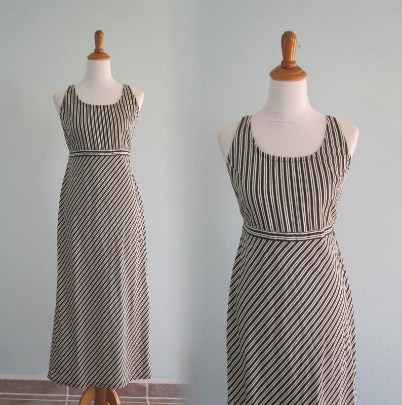 black and white striped sundress