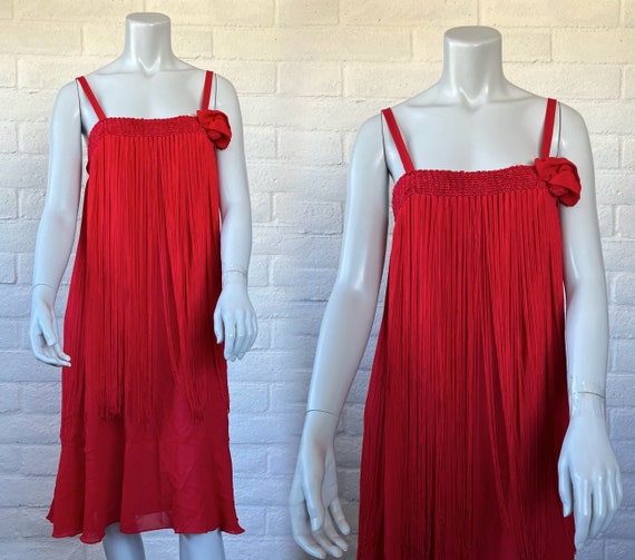 Vintage Fringed Flapper Dress - Glam 80s does 20s… - image 1