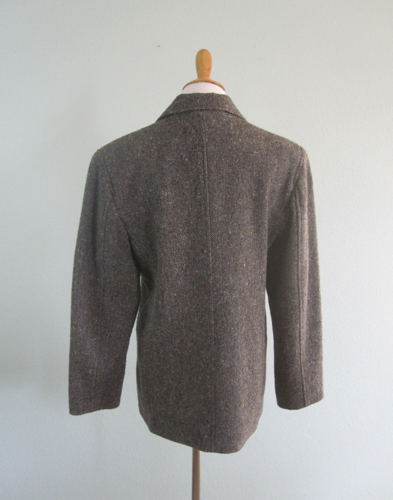 Vintage 1990s Blazer M Classic 90s Wool Blazer Vintage Pebble Brown Tweed Jacket by Lizwear 90s Tweed Blazer