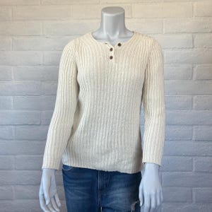 トップス 90s old gap cotton sweater GAP Vintage 90s Heavy Cotton Knit Chunky Blue White Speckled