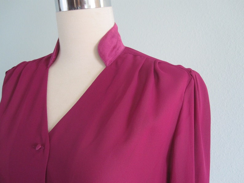 80s Midi Dress Vintage Magenta Dress by Charlotte Ford Boutique Vintage 1980s Dress M Chic 80s Cocktail Dress