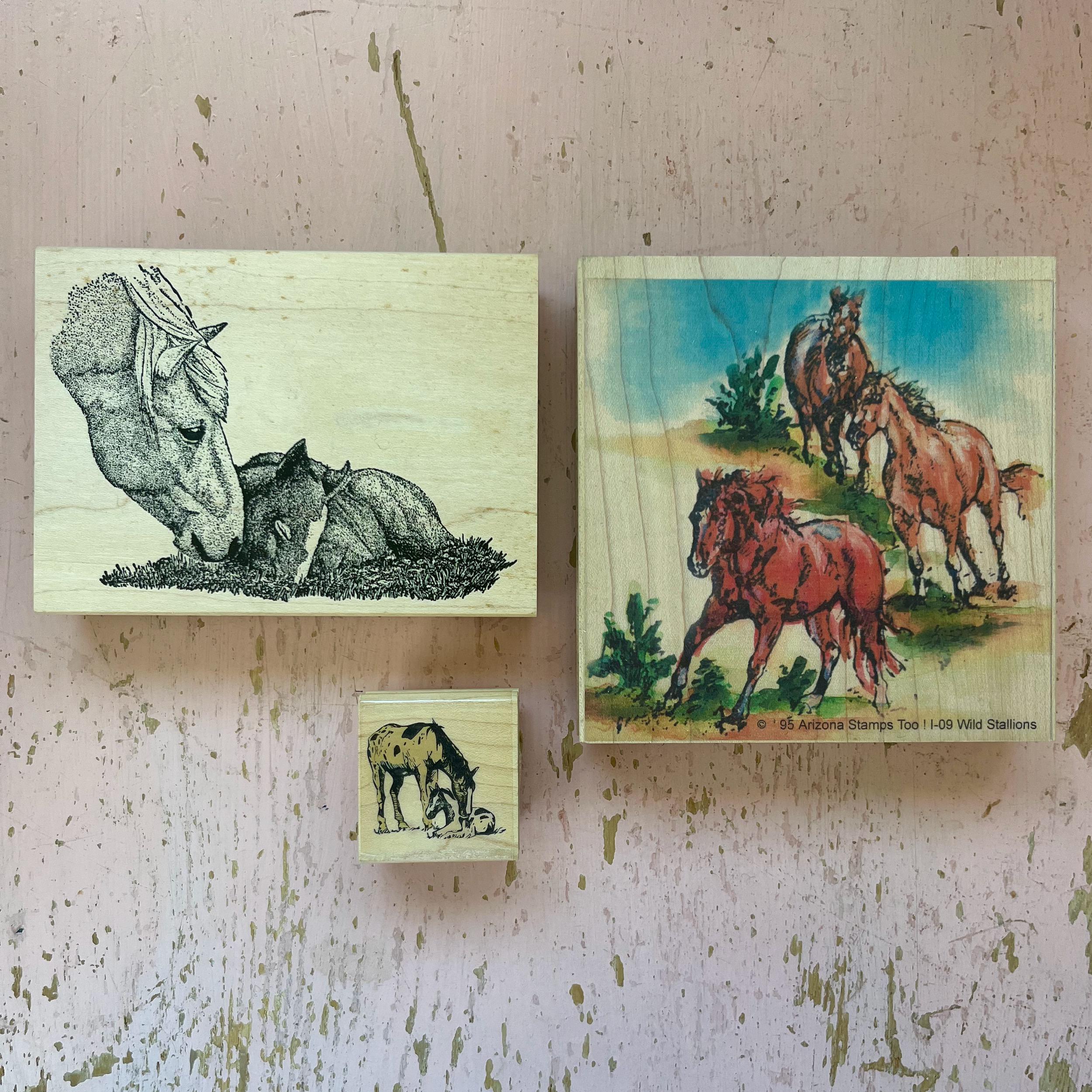 thumbnail image 2 of Horse Rubber Stamp - 1-1/3 Inch Wooden Animal Stamp For Scrapbooking & Card Making 2 of 11