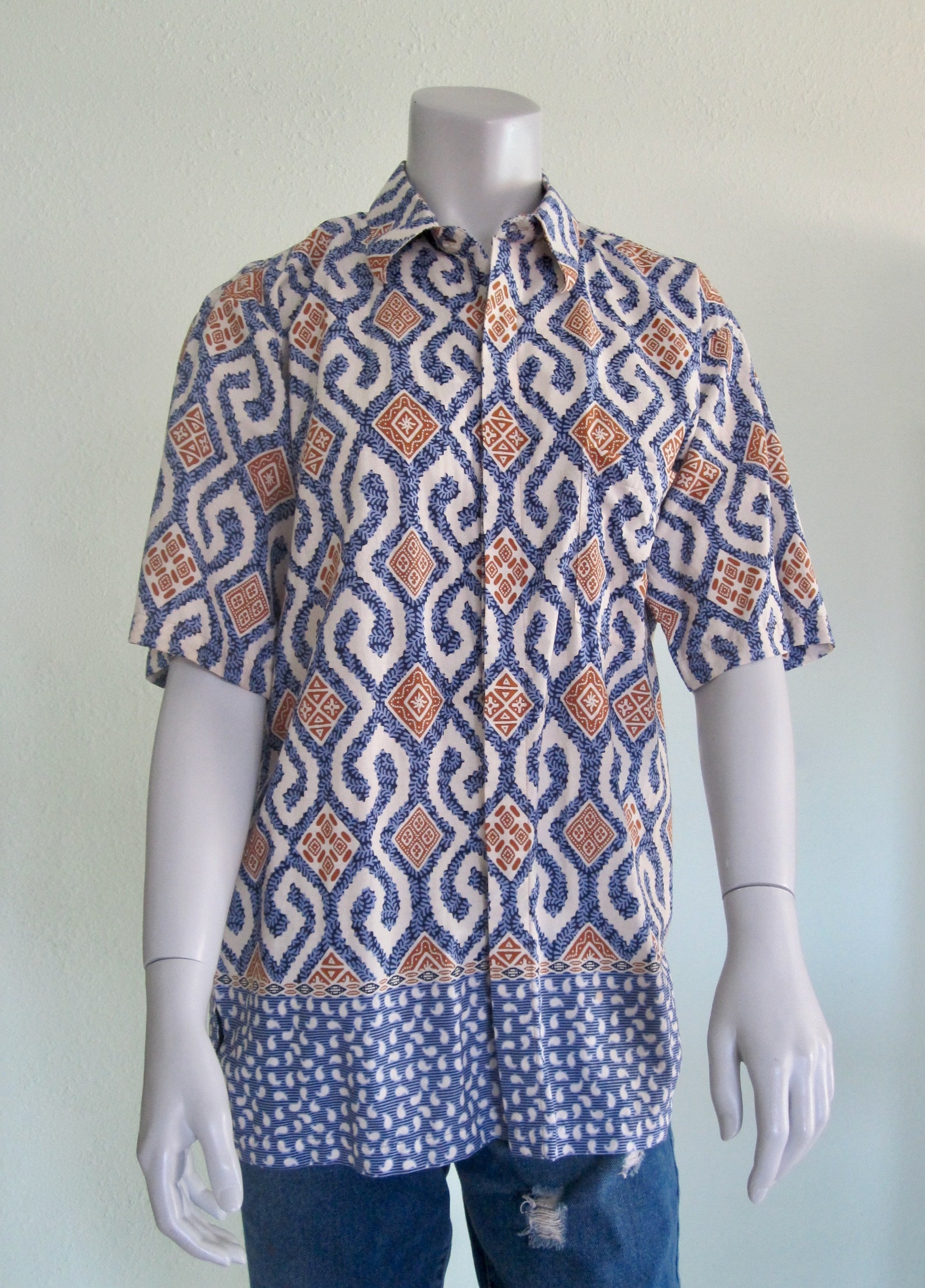 Mens Batik Shirt Vintage Indonesian Batik Shirt Vintage | Etsy