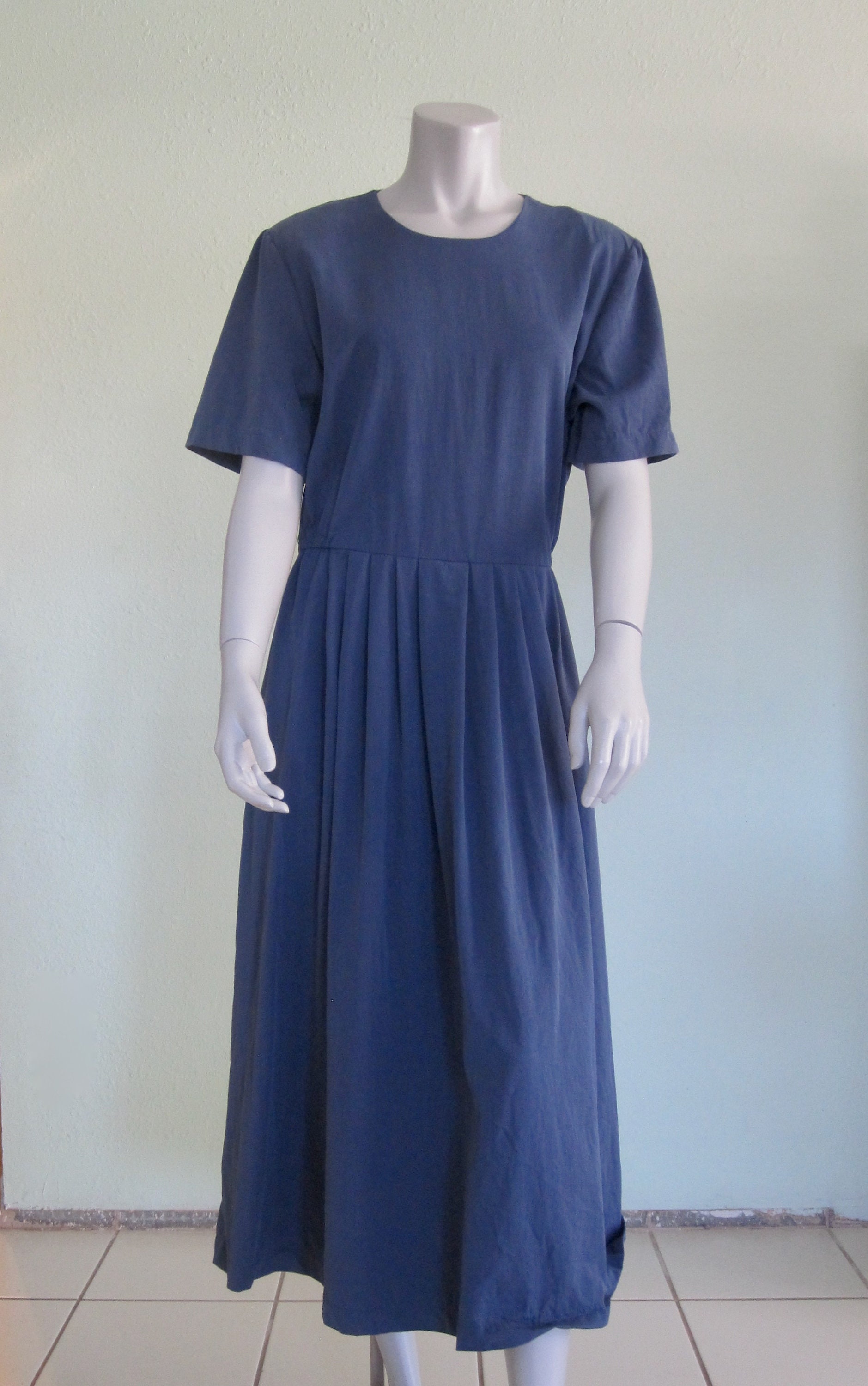 90s Blue Dress Vintage Tencel Dress by Chelsea Jones | Etsy