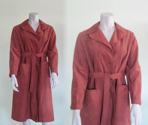 70s Ultrasuede Trench Vintage Rosewood Trench by Lanson | Etsy