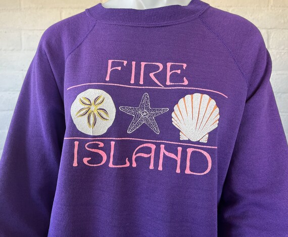 80s Fire Island Sweatshirt - Vintage Souvenir Pur… - image 3