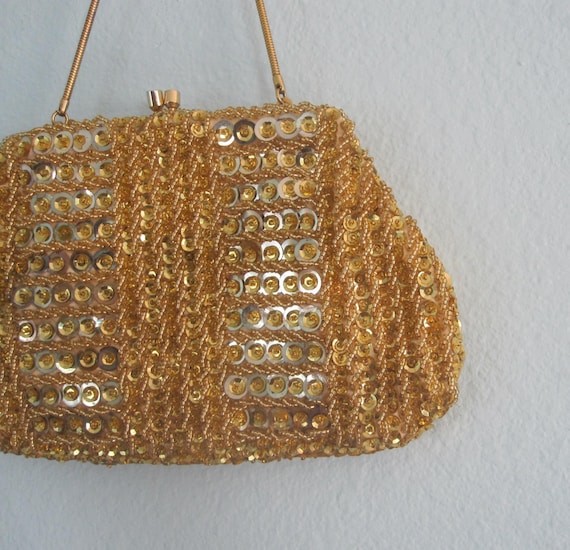 gold beaded bag
