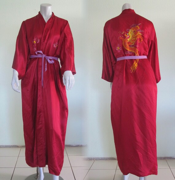 Vintage red silk robe Gem