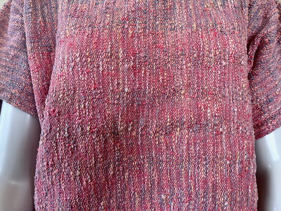 80s Hand Woven Top - Vintage Pink Woven Sweater S… - image 5