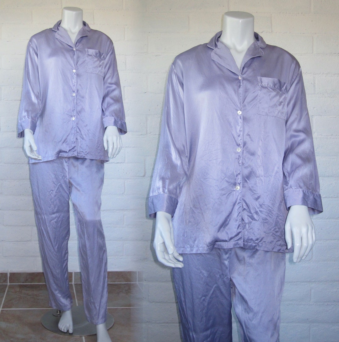 Vintage Silk Pajamas 90s Lavender Silk Pjs by Etsy
