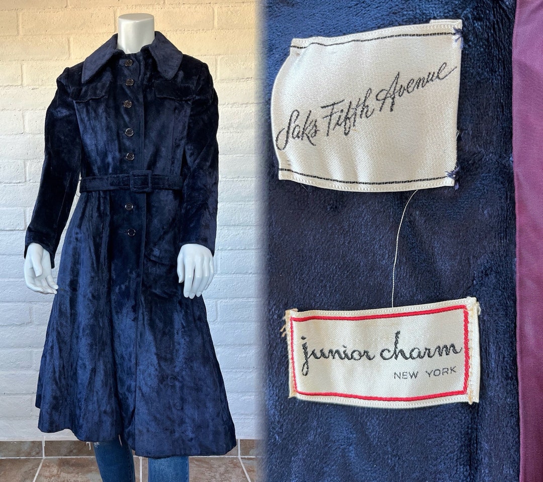 60s Blue Velvet Coat - Vintage Sapphire Velvet Trench Coat 60s Blue Velvet Coat - Vintage Sapphire Velvet Trench Coat