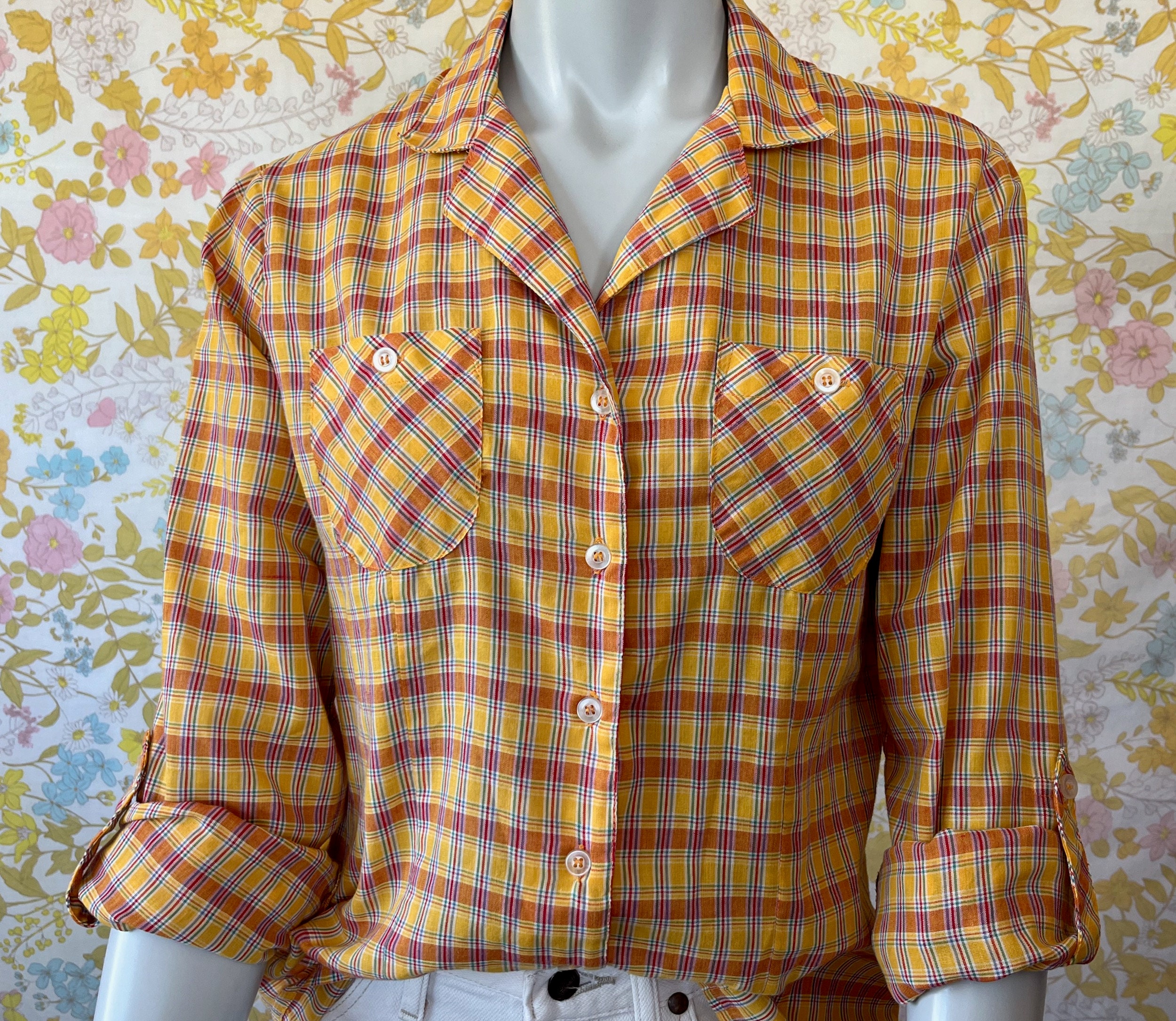 Vintage Mens Long Sleeve Shirt70s or 80s by HUK A POO 100 % -  Finland