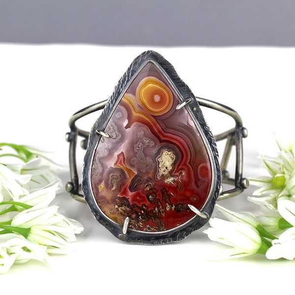 Across Time and Space -  Agua Neuva Agate Sterling Silver Cuff