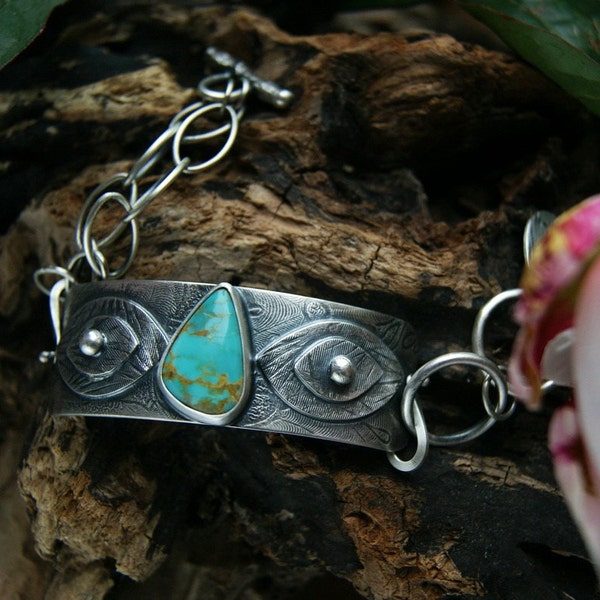 The Blue Calm - Turquoise Sterling Silver Bracelet