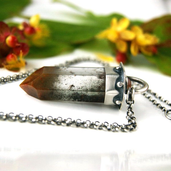 RESERVED - The Shard - Lodolite Sterling Silver Necklace