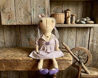 Handmade Primitive Girl Doll:  All season decor