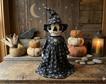 Primitive Halloween:  Spooky Doll, Fall Decor, Handmade