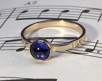 14K Gold Cabochon Ring - Pick Your Gemstone
