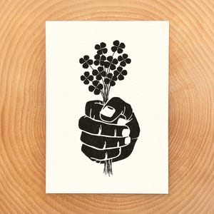 Boa sorte (cartão de arte 5x7 simples)
