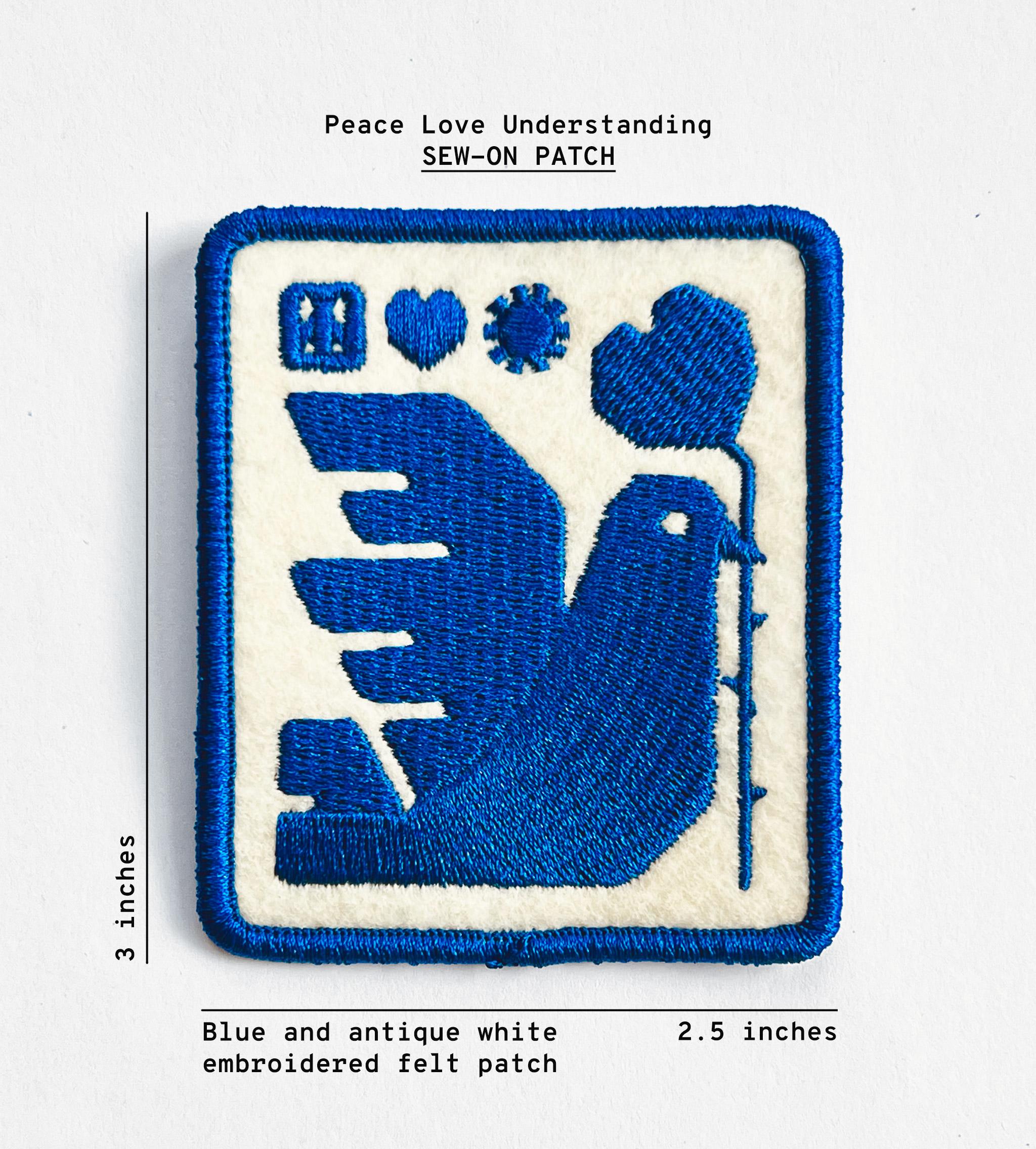 Peace Love Understanding Embroidered Felt Patch / **NEW - Etsy