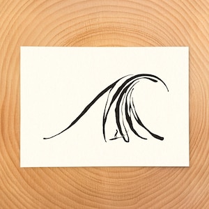 Leçon de surf (carte artistique 5 x 7)