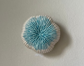 Ceramic Wall Art Blue and White Coral Garden Pod 32