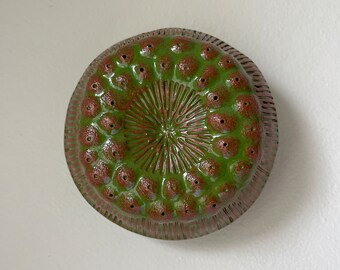 Ceramic Wall Art Red Clay Pod with Green Glaze 4