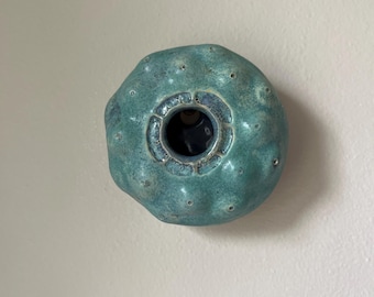 Ceramic Wall Art with Blue Glaze Sea Portal Pod 9