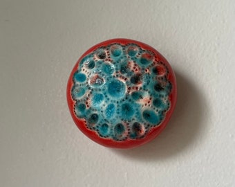 Ceramic Wall Art Sea Jewel Ceramic Red and Blue Wall Pod 30