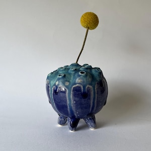 Ceramic Bud Vase Blue Sea Spore Pod 28