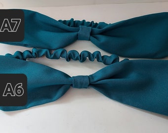 Teal Headband, 23 to 27 inch, elastic band in back,Gaberdine,Washable, womans, teens.